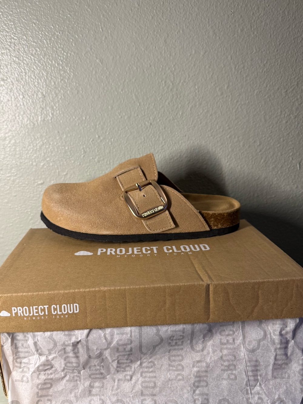 NWT Project Cloud Manchester Beige Genuine Leather Suede Clogs Women’s Size 6